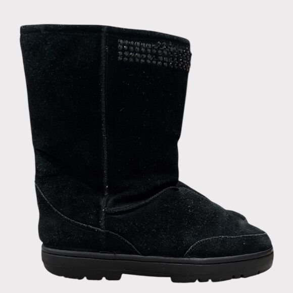 Vintage Arleen C Suede Rhinestone Boots UGG Style 7 Legally Blonde Era - Picture 1 of 5